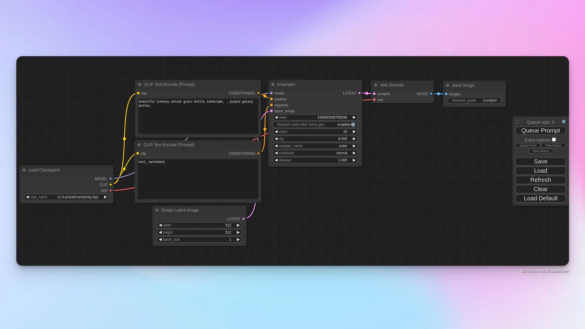 comfyUI的UI页面示例